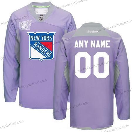 Muž New York Rangers Přizpůsobené Nachový Růžový Reebok Hokejový Bojuje proti rakovině Tréninkový Dres