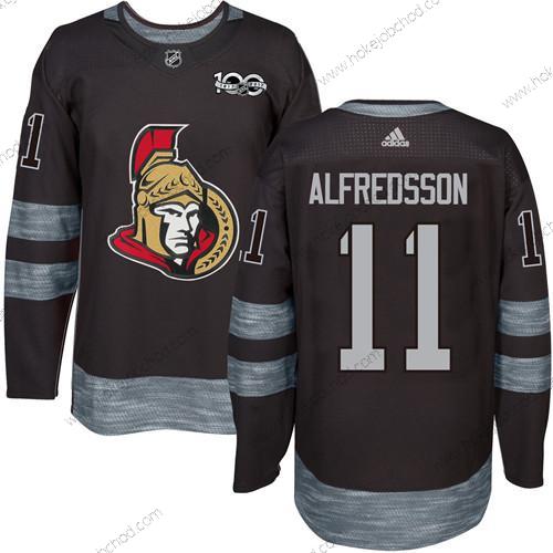 Muž Ottawa Senators #11 Daniel Alfredsson Černá 1917-2017 100th Výročí Sešitý NHL Dres