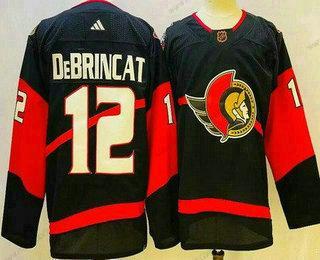 Muž Ottawa Senators #12 Alex Debrincat Černá 2022 Obrácený Retro Autentické Dres