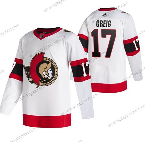 Muž Ottawa Senators #17 Zack Macewen Bílý Sešitý Dres