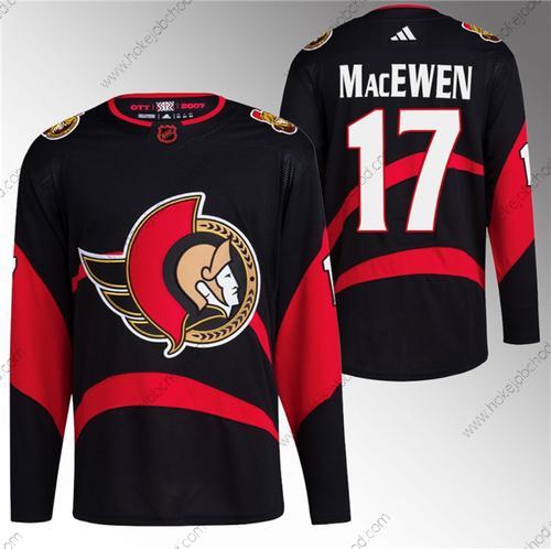 Muž Ottawa Senators #17 Zack Macewen Černá Obrácený Retro Sešitý Dres