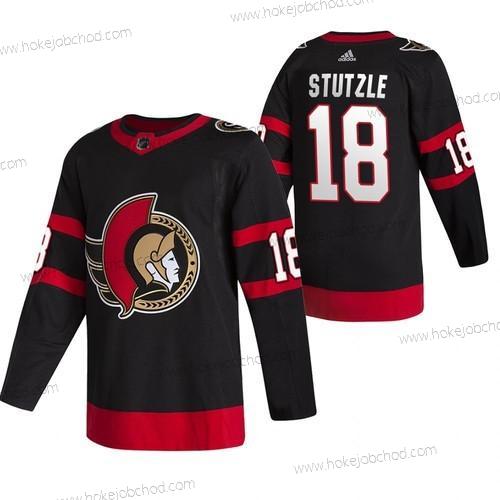 Muž Ottawa Senators #18 Tim Stutzle 2021 Černá Sešitý NHL Domácí Dres