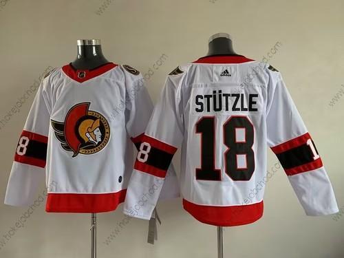 Muž Ottawa Senators 18 Tim Stutzle Bílý Sešitý Dres