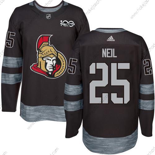 Muž Ottawa Senators #25 Chris Neil Černá 1917-2017 100th Výročí Sešitý NHL Dres