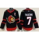 Muž Ottawa Senators #7 Brady Tkachuk Černá With C Patch Autentické Dres