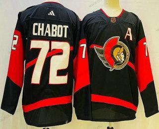 Muž Ottawa Senators #72 Thomas Chabot Černá 2022 Obrácený Retro Autentické Dres