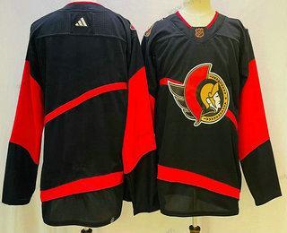 Muž Ottawa Senators Prázdný Černá 2022 Obrácený Retro Autentické Dres