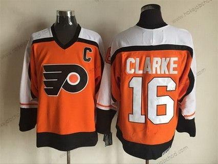 Muž Philadelphia Flyers #16 Bobby Clarke 1997-98 Oranžová CCM Vintage Dres