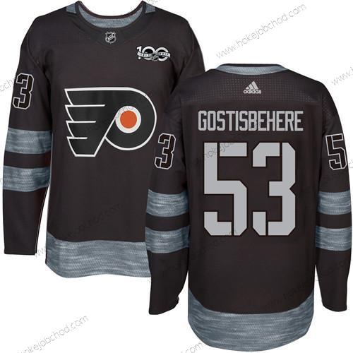 Muž Philadelphia Flyers #53 Shayne Gostisbehere Černá 1917-2017 100th Výročí Sešitý NHL Dres