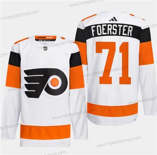 Muž Philadelphia Flyers #71 Tyson Foerster Bílý 2024 Stadium Series Sešitý Dres