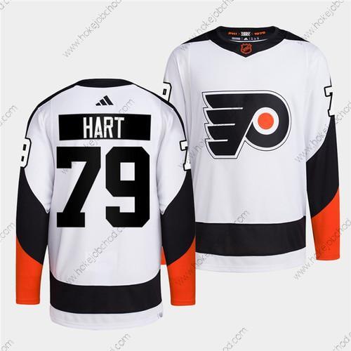 Muž Philadelphia Flyers #79 Carter Hart Bílý 2022 Obrácený Retro Sešitý Dres