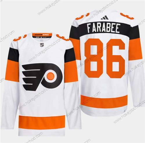 Muž Philadelphia Flyers #86 Joel Farabee Bílý 2024 Stadium Series Sešitý Dres