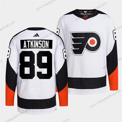 Muž Philadelphia Flyers #89 Cam Atkinson Bílý 2022 Obrácený Retro Sešitý Dres