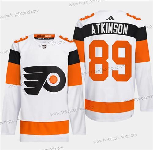 Muž Philadelphia Flyers #89 Cam Atkinson Bílý 2024 Stadium Series Sešitý Dres