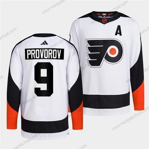 Muž Philadelphia Flyers #9 Ivan Provorov Bílý 2022 Obrácený Retro Sešitý Dres