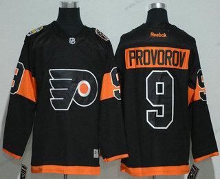 Muž Philadelphia Flyers #9 Ivan Provorov Černá 2017 Stadium Series Sešitý NHL Reebok Hokejový Dres