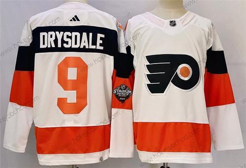 Muž Philadelphia Flyers #9 Jamie Drysdale Bílý 2024 Stadium Series Sešitý Dres