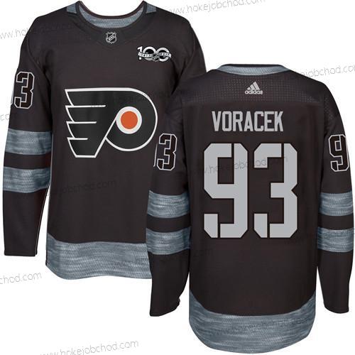 Muž Philadelphia Flyers #93 Jakub Voracek Černá 1917-2017 100th Výročí Sešitý NHL Dres