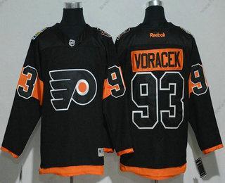 Muž Philadelphia Flyers #93 Jakub Voracek Černá 2017 Stadium Series Sešitý NHL Reebok Hokejový Dres