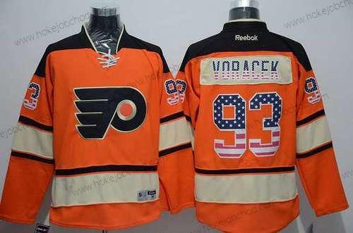 Muž Philadelphia Flyers #93 Jakub Voracek Reebok Oranžová Náhradní NHL USA Flag Dres