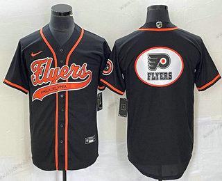 Muž Philadelphia Flyers Černá Tým Big Logo Cool Base Sešitý Baseball Dres