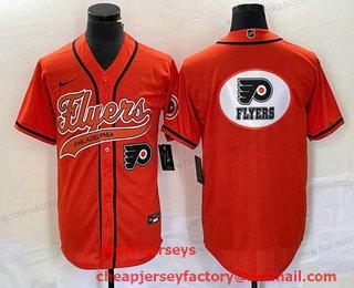 Muž Philadelphia Flyers Oranžová Tým Big Logo Cool Base Sešitý Baseball Dres