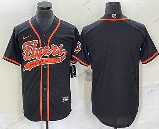 Muž Philadelphia Flyers Prázdný Černá Cool Base Sešitý Baseball Dres