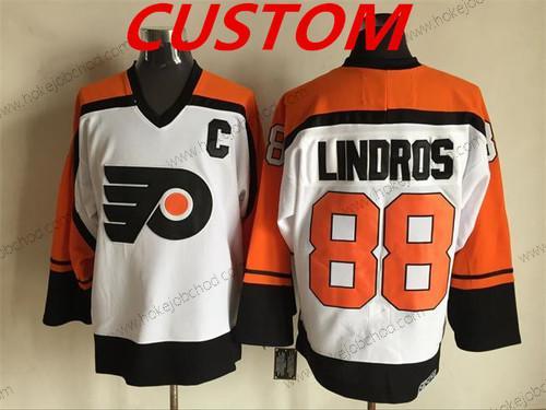 Muž Philadelphia Flyers Přizpůsobené Bílý Oranžová CCM Retro NHL Hokejový Dres