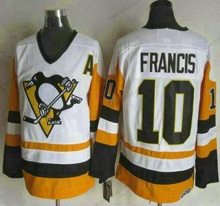 Muž Pittsburgh Penguins #10 Ron Francis 1988-89 Bílý CCM Vintage Dres