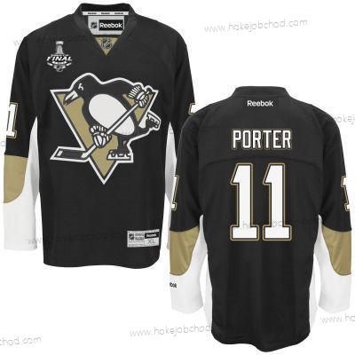 Muž Pittsburgh Penguins #11 Kevin Porter Černá Tým Color 2017 Stanley Cup NHL Finals Patch Dres