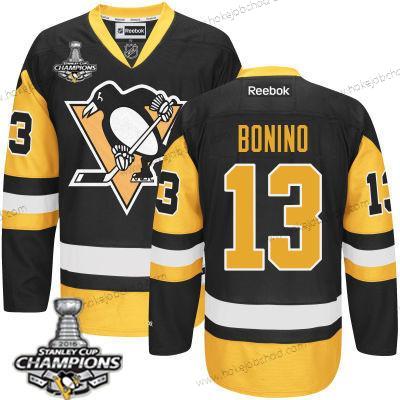 Muž Pittsburgh Penguins #13 Nick Bonino Černá Alternativní Dres 2017 Stanley Cup Champions Patch