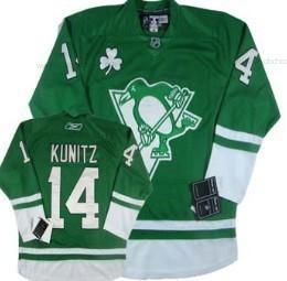 Muž Pittsburgh Penguins #14 Chris Kunitz St. Patrick’S Day Zelená Dres