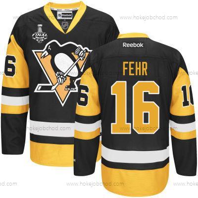 Muž Pittsburgh Penguins #16 Eric Fehr Černá Alternativní 2017 Stanley Cup NHL Finals Patch Dres