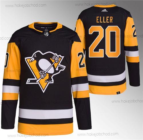 Muž Pittsburgh Penguins #20 Lars Eller Černá Sešitý Dres1