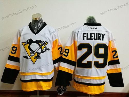 Muž Pittsburgh Penguins #29 Marc-Andre Fleury Bílý 2016-17 Domácí Sešitý NHL Retro Hokejový Dres