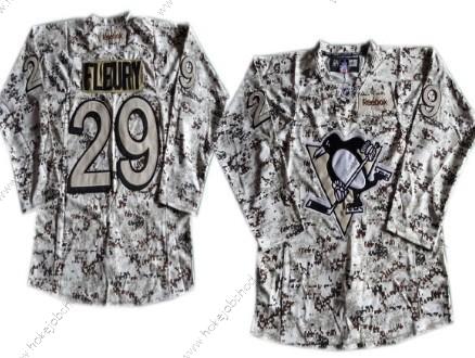 Muž Pittsburgh Penguins #29 Marc-Andre Fleury Bílý Camo Dres