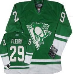 Muž Pittsburgh Penguins #29 Marc-Andre Fleury St. Patrick’S Day Zelená Dres