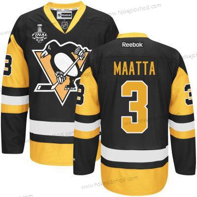 Muž Pittsburgh Penguins #3 Olli Maatta Černá Alternativní 2017 Stanley Cup NHL Finals Patch Dres