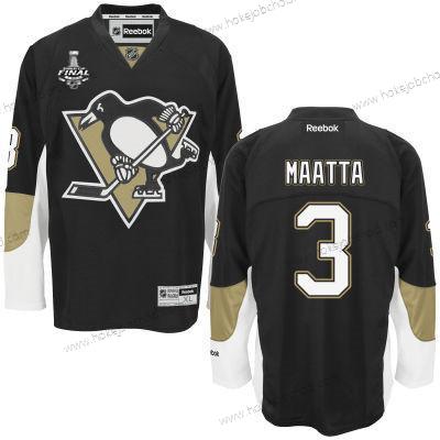 Muž Pittsburgh Penguins #3 Olli Maatta Černá Tým Color 2017 Stanley Cup NHL Finals Patch Dres