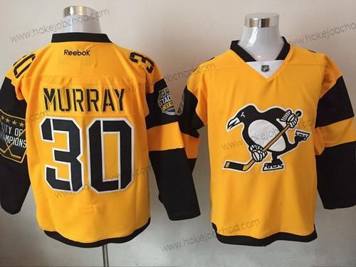 Muž Pittsburgh Penguins #30 Matt Murray Žlutá 2017 Stadium Series Sešitý NHL Reebok Hokejový Dres