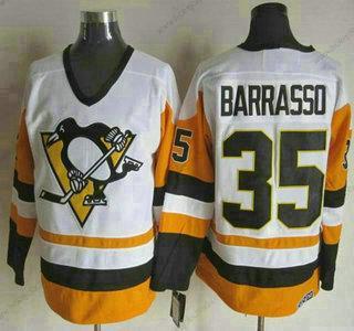 Muž Pittsburgh Penguins #35 Tom Barrasso 1988-89 Bílý CCM Vintage Dres