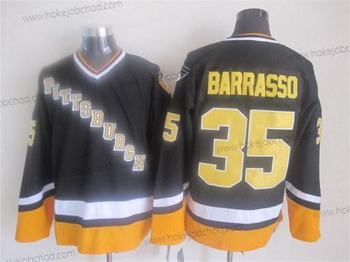 Muž Pittsburgh Penguins #35 Tom Barrasso 1993 Černá Retro CCM Dres