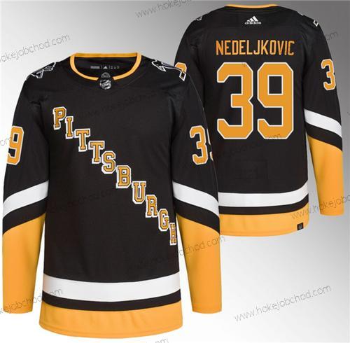 Muž Pittsburgh Penguins #39 Alex Nedeljkovic Černá 2021-22 Náhradní Primegreen Sešitý Dres