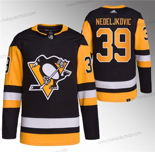 Muž Pittsburgh Penguins #39 Alex Nedeljkovic Černá Sešitý Dres