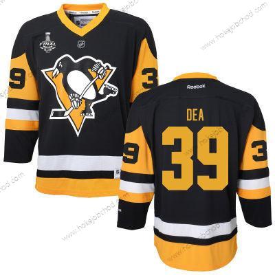 Muž Pittsburgh Penguins #39 Jean-Sebastien Dea Černá With Žlutá 2017 Stanley Cup NHL Finals Patch Dres