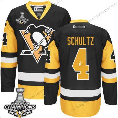 Muž Pittsburgh Penguins #4 Justin Schultz Černá Alternativní Dres 2017 Stanley Cup Champions Patch