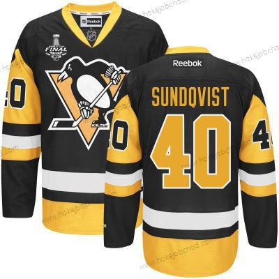 Muž Pittsburgh Penguins #40 Jean-Sebastien Dea Černá Alternativní 2017 Stanley Cup NHL Finals Patch Dres