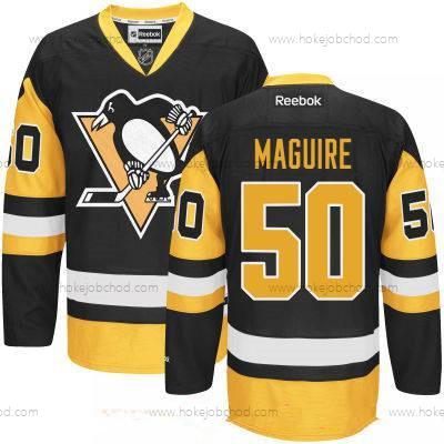 Muž Pittsburgh Penguins #50 Sean Maguire Černá Alternativní Sešitý NHL Reebok Hokejový Dres