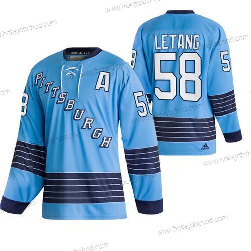 Muž Pittsburgh Penguins #58 Kris Letang 2022 Modrý Klasickýs Sešitý Dres