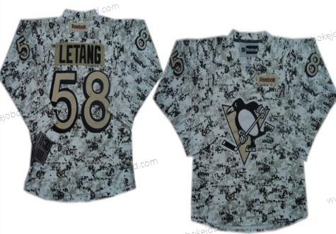 Muž Pittsburgh Penguins #58 Kris Letang Bílý Camo Dres